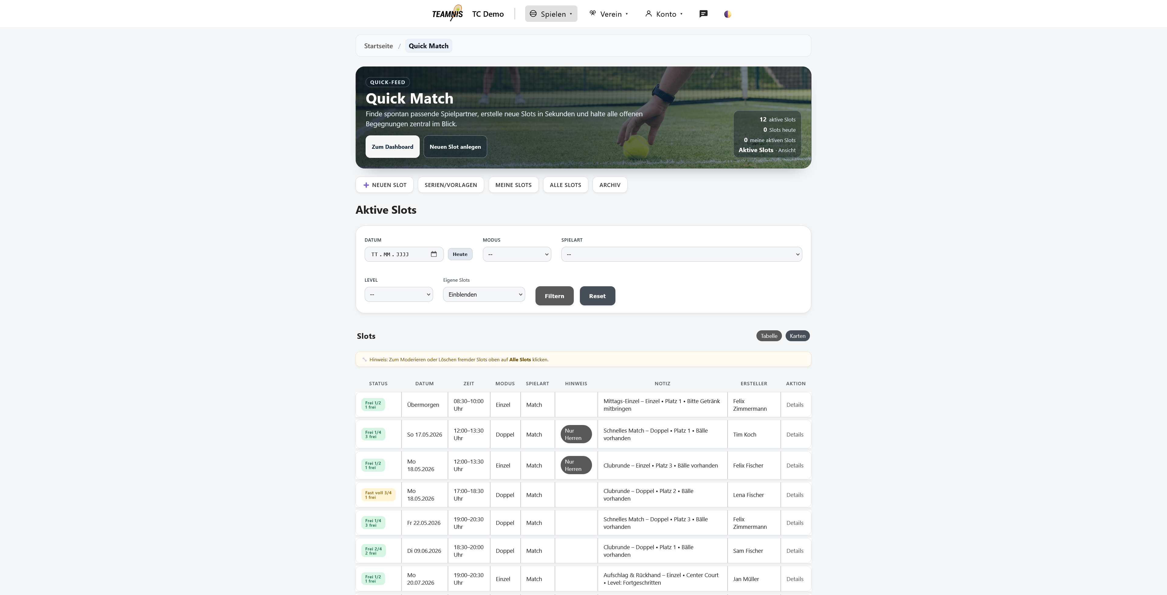 Quick Match 5.0 – Light Ansicht