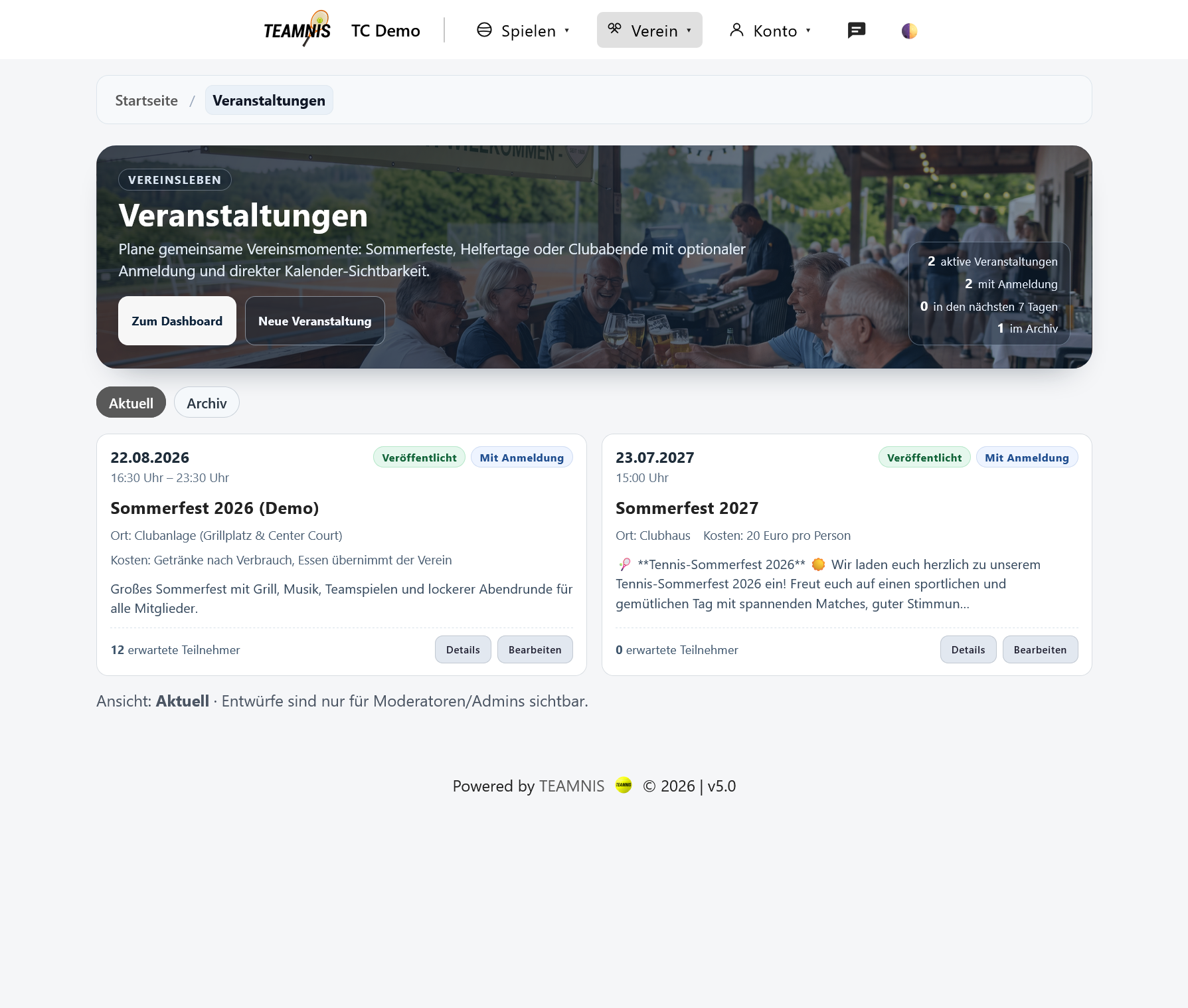 Veranstaltungen – Light Ansicht